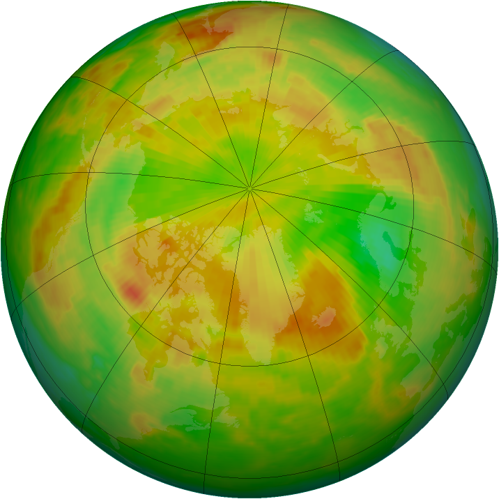 Arctic ozone map for 24 May 1989